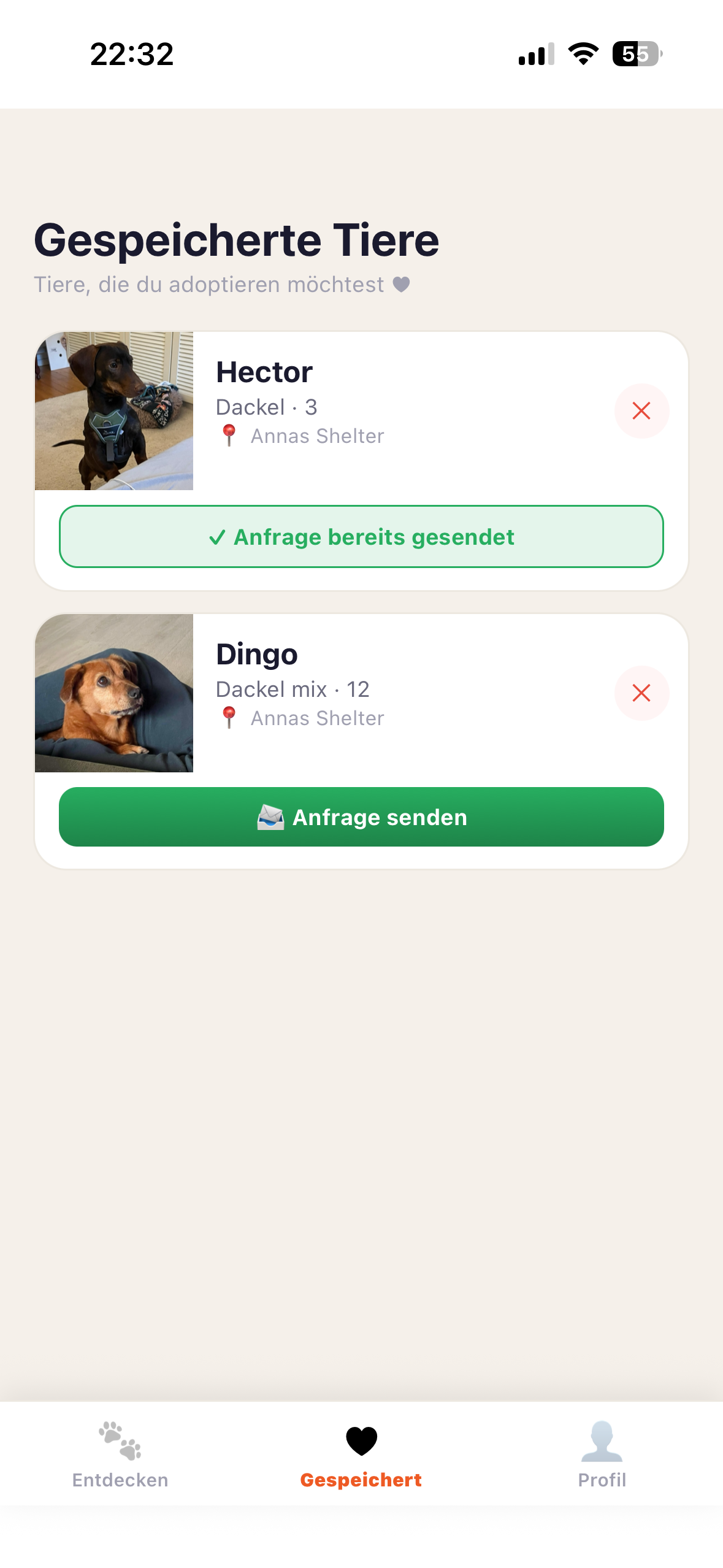 Gemerkte Tiere auf einen Blick — nichts verpassen